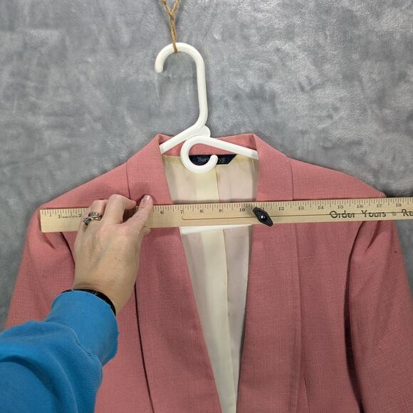 Vintage Burberry Blazer Womens Medium Pure Silk Pink Lined Jacket Preppy READ - Picture 4 of 11